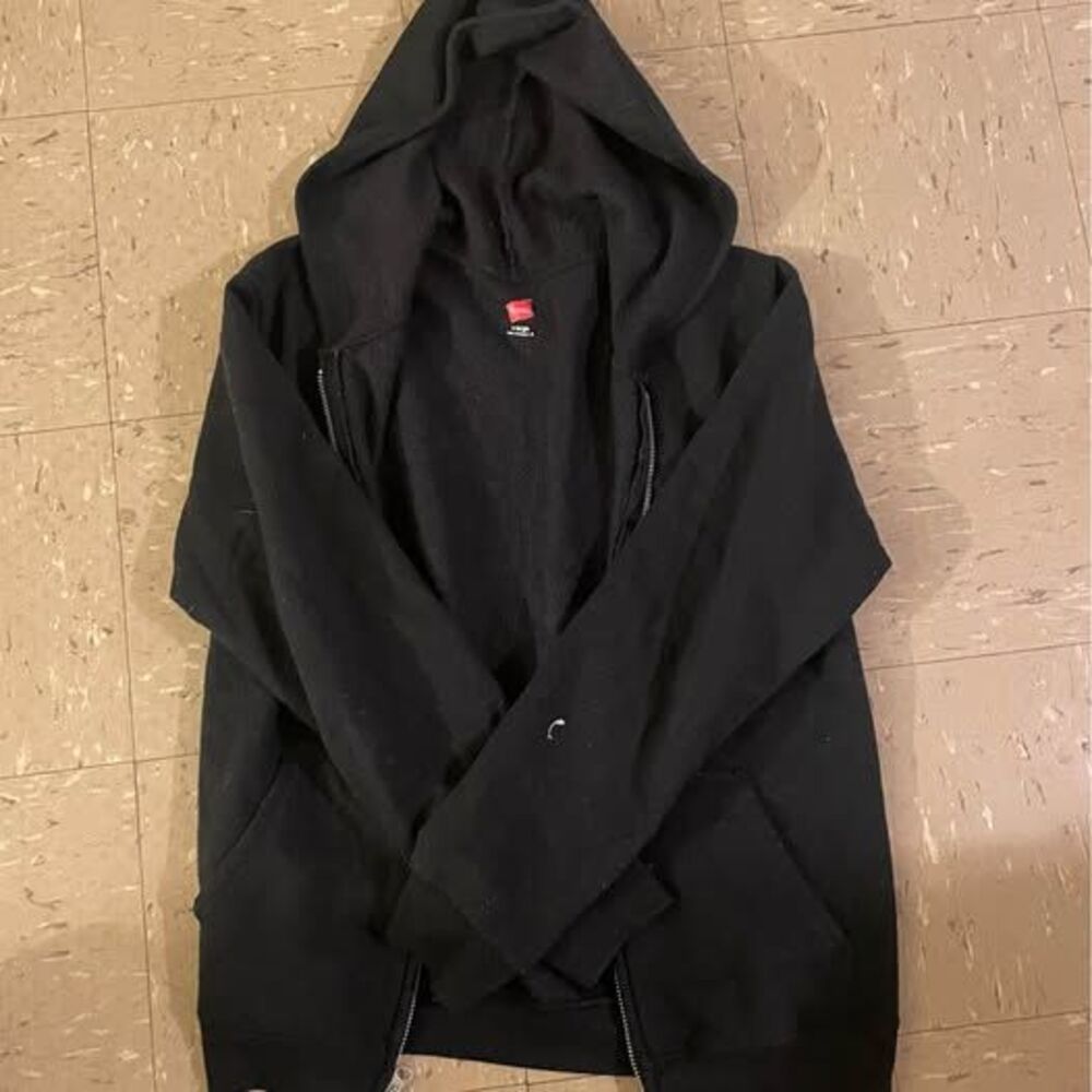 XL Kids Black Zip Up Sweatshirt